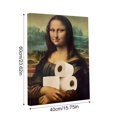 thumbnail image 3 of Funny Toilet Paper Mona Lisa Poster Canvas Wall Art Bathroom Decor, Humorous Masterpiece Parody Art Print Pictures for Powder Room, 1PC, 3 of 5