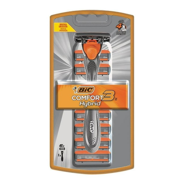 Rastrillo Bic Comfort 3 hybrid 1 mango + 6 cartuchos