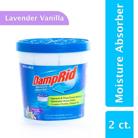 DampRid Refillable Moisture Absorber, Lavender Vanilla, 10.5 Oz, 2