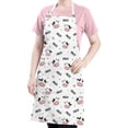 thumbnail image 5 of White Cow Colorful Moo Pattern Apron-Garden Aprons for Women with Pockets-Cotton Linen Waterproof Kitchen Cooking Gardening Aprons Adjustable for Kitchen,Cooking,BBQ and Salon 33x27 Inch, 5 of 7