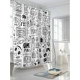 thumbnail image 3 of Fsddascl Video Game Shower Curtain Set - Small 36" x 72" Washable Bathtub Curtain with 12 Hooks, Black White Game Controller Monochrome Waterproof Fabric Stall Shower Curtains for Bathroom/Bathtub, 3 of 6