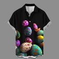 thumbnail image 2 of DDAPJ pyju Happy Easter Hawaiian Shirt for Men Novelty Graphic Button Down Short Sleeve Shirts Bunny Gnomes Easter Eggs Printing Lapel Tops Hawaiian Beach Shirt Limited Time Sales Multicolor M, 2 of 5