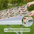 thumbnail image 6 of Beige Chicken Floral Pattern Square Fitted Tablecloth with Elastic Edge,Square Table Cover,Washable Elastic Table Cover for Home Kitchen Party Decor 34"x34", 6 of 6