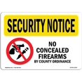 thumbnail image 1 of OSHA Avis de Sécurité Signe - Pas d'Armes de Concea par Comté Signe en Aluminium Protéger Votre Entreprise, Site de Travail,, 1 of 5