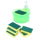 thumbnail image 4 of Dispensador de jabón y estropajo con 6 esponjas, utensilios de cocina multifuncionales Verde, 4 of 9