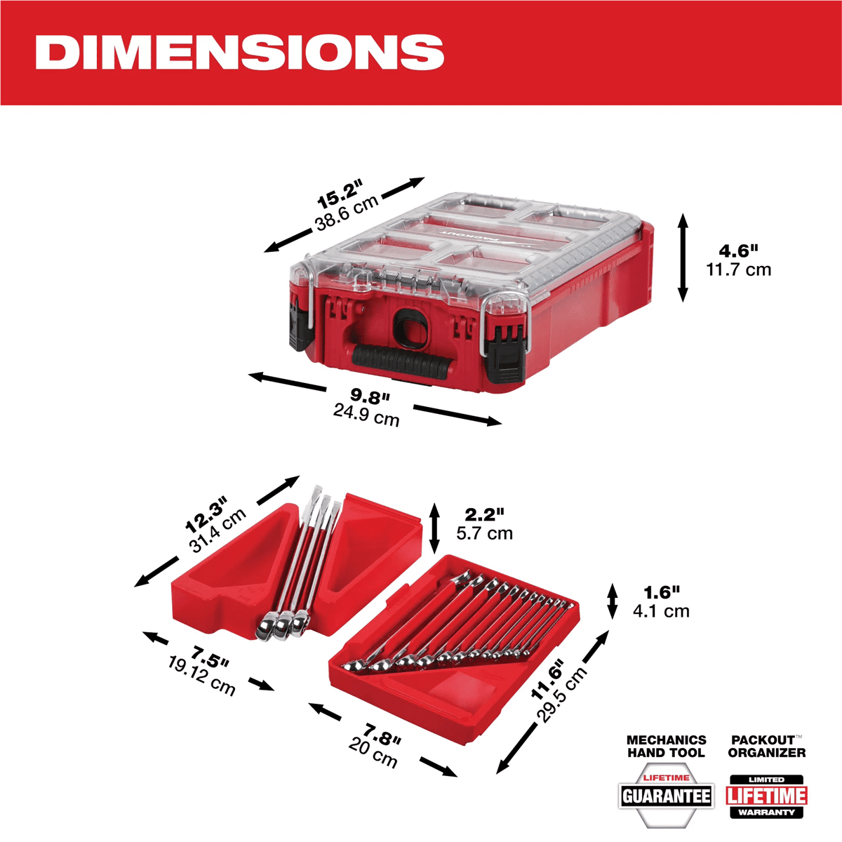 Milwaukee 48-22-9484 15PC SAE Combination Wrench Set with PACKOUT