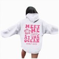 thumbnail image 4 of Towmus Women's Graphic Hoodies Oversized Fall Winter Fleece Letter Flower Print Sweatshirt Women's Casual Long Sleeve Pullover, 4 of 7
