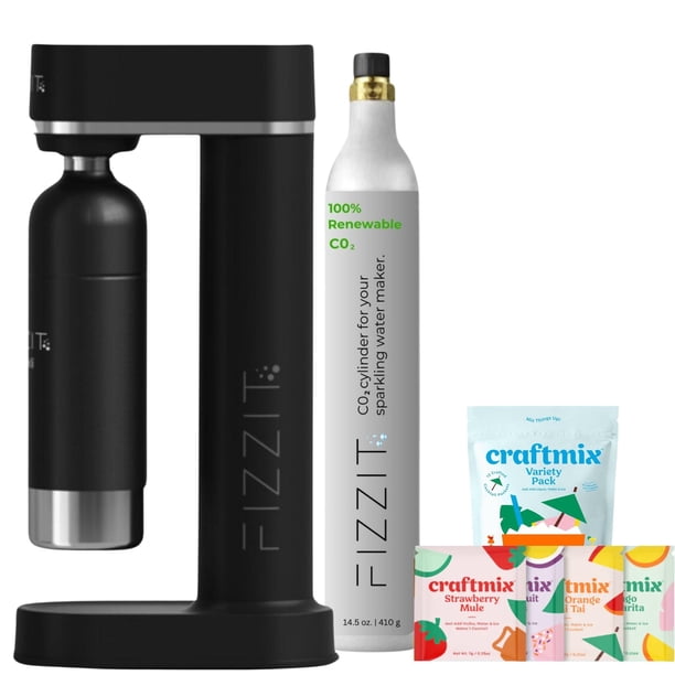 Soda Maker FIZZIT Fizz & Flavor Spark con paquete de mezcla de 12 sabores