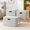 Beige-L(3-Pack), variant on Khaki M(3-Pack) Jute Fabric Foldable Storage Chest Boxes with Lids