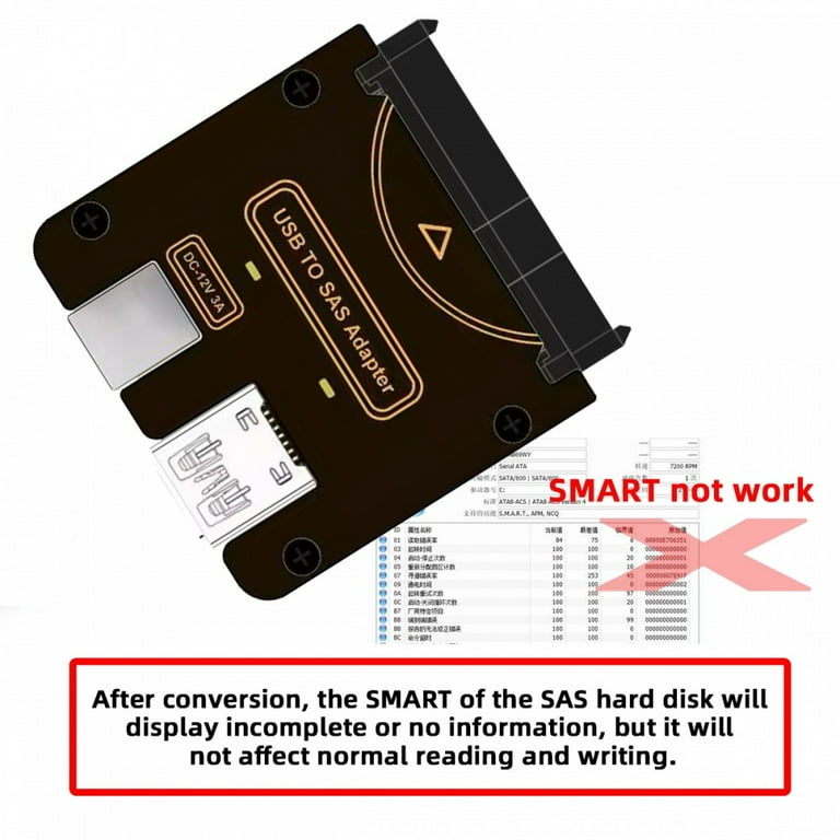 FVH SFF-8482 SAS 29Pin to USB 3.0 5Gbps Hard Disk Drive Raid