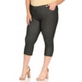 thumbnail image 3 of MOA COLLECTION Women's Plus Size Casual Comfy Slim Pocket Jeggings Jeans Capri Leggings Pants (Pack of 2), 3 of 7