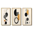 thumbnail image 2 of Designart "Minimal Circular Geometric Art V" Modern Geometric Framed Wall Art Set Of 3 - Beige Abstract Frame Canvas Set For Living Room Decor, 2 of 6