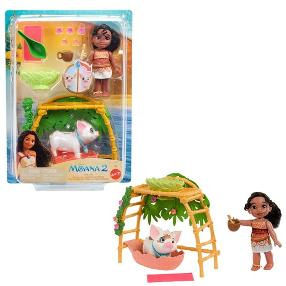Disney Moana 2 Simea & Pua Bathtime Fun Playset, Fashion Doll & 10  Accessories, Inspired by the Movie