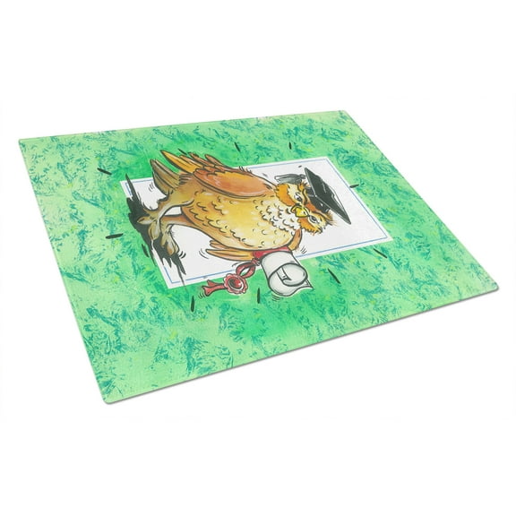 Graduation The Wise Owl Glass Cutting Board Large
