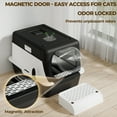 thumbnail image 4 of Stainless Steel Cat Litter Box with Lid – Fully Enclosed Large Litter Box for Big Cats, Odor Control with Magnetic Door, Easy Clean, Multi-Cat Durable Metal Pan (Black), 4 of 7