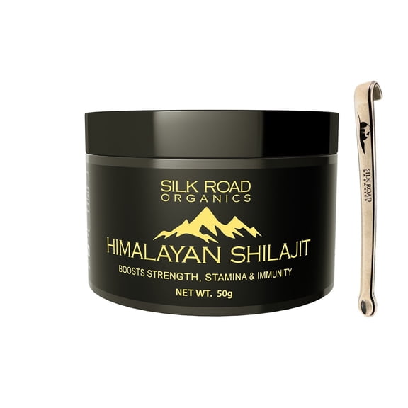 Silk Road Organics Pure Himalayan Shilajit Resin with Fulvic Acid Supplement for Bone & Joint Health 50g