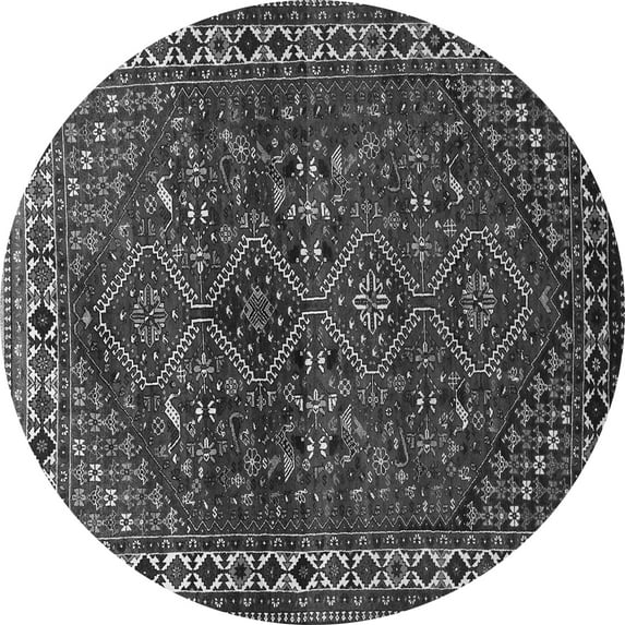 Ahgly Company Indoor Round Persian Gray Traditional Area Rugs, 5' Round