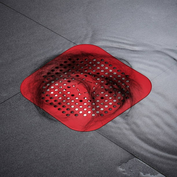 Tapa de desagüe del fregadero de la cocina - Filtro de acero inoxidable de 14x14 cm con malla fina, previene obstrucciones y olores, fácil de limpiar, pack de 2 para baño y alcantarillado