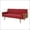 Red (Fabric), variant on Demuir Mid Century Modern Tufted Fabric Sofa with Rolled Accent Pillows, Red