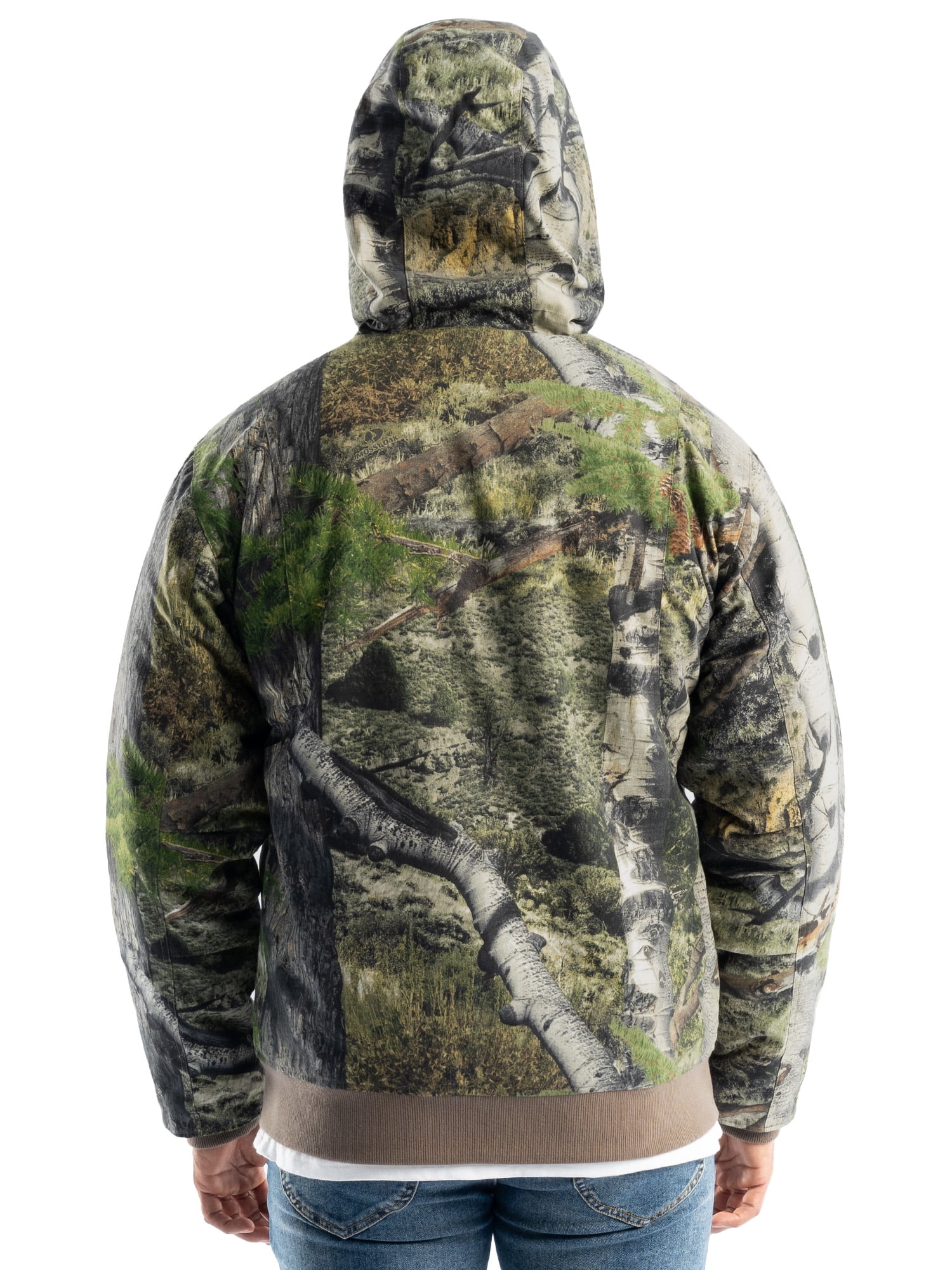 Mossy Oak Men's Sherpa Lined Bomber Jacket, Mossy Oak Mountain Country, S