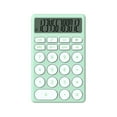 thumbnail image 1 of Calculadora de dibujos animados, calculadora de bolsillo pequeña, multifuncional, de mano, con pantalla grande, para escritorio, oficina, escuela, hogar, color verde., 1 of 14