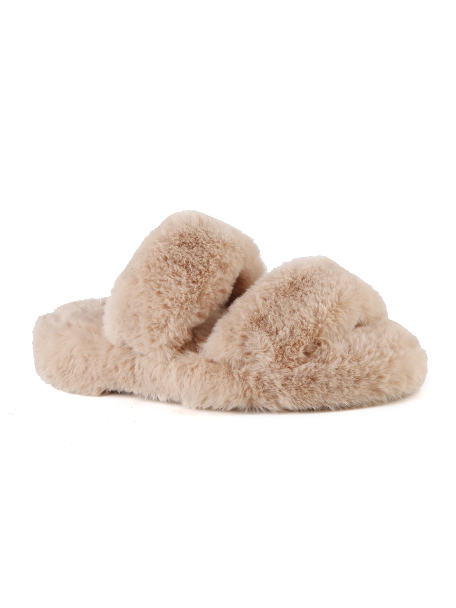 two strap fluffy sandals