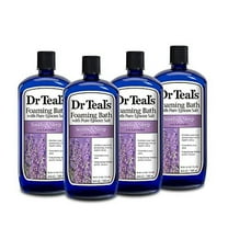 Dr Teal's Foaming Bath with Pure Epsom Salt, Soothe & Sleep with Lavender, 34 fl oz (Pack of 4)
