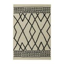 Mainstays Diamond Polyester Indoor Scatter Rug, Black and White, 30” x 45”