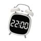 thumbnail image 1 of Reloj despertador digital LED con doble campana, números grandes, pantalla grande, timbre fuerte, de sobremesa Blanco, 1 of 9