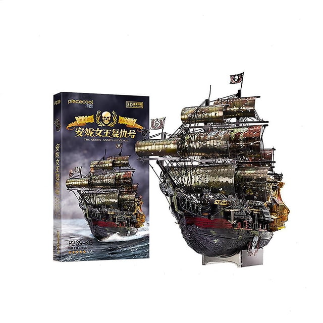 Queen Anne's Revenge Pirate Ship Model Kit, 3d Water Ship Model Making Kit, Diy Craft Kit High 3d Jigsaw Puzzle For The Whole Family!