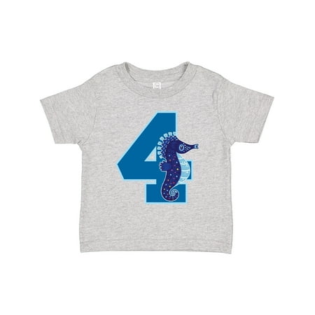 

Inktastic 4th Birthday Seahorse Ocean Party Gift Toddler Boy Girl T-Shirt