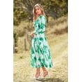 thumbnail image 3 of Vestido PRETTYGARDEN Floral con Escote en V, Manga Larga, Largo Midi, Verde, Talla L, 3 of 9