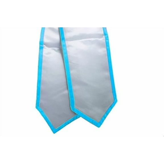 Honors Graduation Academic Stoles/Sashes with Classic End and Trim (Silver w/Light Blue Trim)