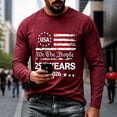 thumbnail image 2 of Mens Patriotic Shirt America 250 Tshirt Long Sleeve Graphic Tee American Flag Print Casual July 4th Holiday Outfit, 2 of 4
