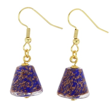 GlassOfVenice Murano Glass Drop Earrings - Royal Blue