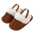 thumbnail image 5 of UngA Toddler Slippers Toddler Slippers for Boys Girls Slip on Kids Baby House Shoes Indoor Outdoor Warm Walking Shoe Brown,3.5, 5 of 7