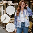 thumbnail image 6 of DISNIMO Hummingbird Flower Printed Sweatshirts for Women Trendy Outwear Long Sleeve Jackets Fall Winter Clothes, 3XL, 6 of 7