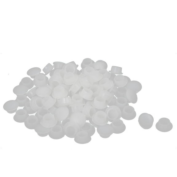 10mm Dia Hole Round Plastic Blanking End Screw Cap Covers Insert White 100 Pcs