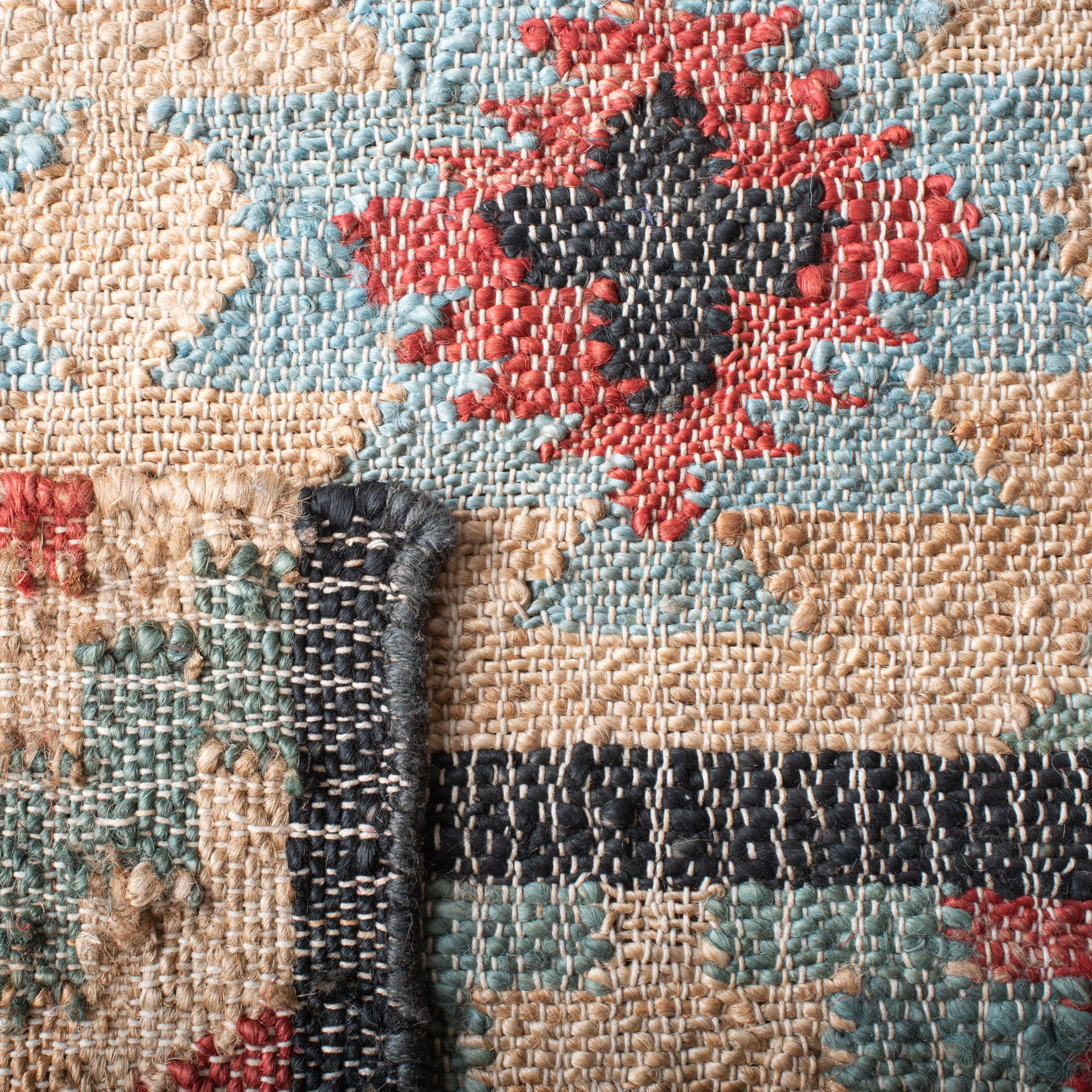 SAFAVIEH Kilim Aldous Tribal Area Rug, Natural/Red, 7' x 7' Round