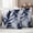 White Mist Blue Black, variant on Navy Blue Palm Leaf Outdoor Waterproof Pillow Covers, Botanical Vintage Tropical Leaves Decorative Square Throw Pillowcase Sofa Cushion Sham for Patio/Couch/Chair, 16"x16" 2 Pack