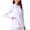 White, variant on Fewfanhot Women Work Uniform Top, Peter Pan Collar Adjustable Waist Button Down Long Sleeve Pocket Professional Blouse