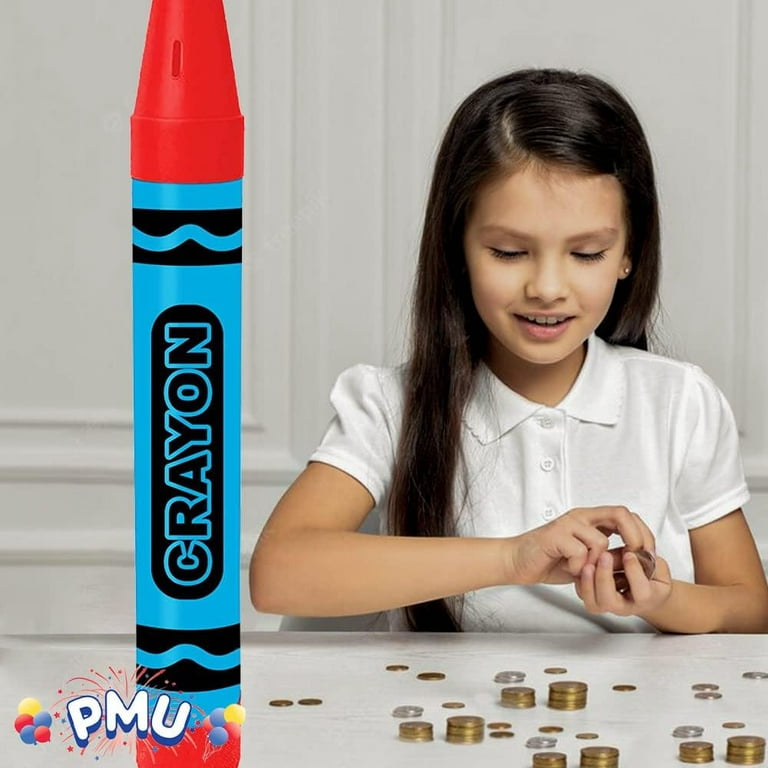 Pmu Giant Crayon Bank 36 inch Bi-Color Red and Turquoise (1/Pkg) Pkg/1
