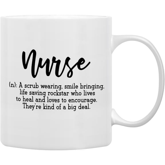 Nurse Appreciation Gifts Coffee Mugs Mug,Nurse Practitioner Gifts for Women,Thank You Gifts for Nurse,Nurse Definition Meaning Double Side Printed Ceramic Mug Cup 11 Ounce