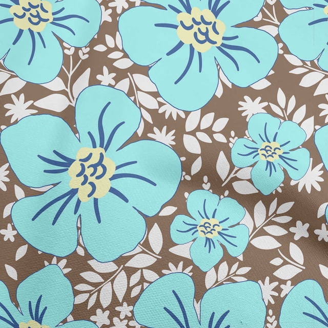 oneOone Velvet Rust Brown Fabric Floral Craft Projects Decor Fabric Printed By The Yard 58 Inch Wide