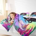 thumbnail image 3 of Feelyou Black Fairy Mermaid Bedding Comforter Set for Kids Boys Girls, Rainbow Galaxy Animal King Bedding Sets, Pink Blue, Colorful Star Reversible, 7 Pieces, 3 of 7