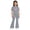 F-720Grey, variant on ZHOGXU Big Kids Girls Outfit Letter Printed Short Sleeve Round Neck Top And Flare Leg Pants Two Piece Comfortable Fashion Sets For Daily Wear Black 9-10 Years