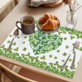 thumbnail image 3 of St Patrick's Day Placemats Set of 8 Watercolor Shamrock Love Lucky Leaf Green Place Mats Indoor Wipeable Table Mats Washable Dining Table Placemats for Kitchen Holiday Party Home Decor 13x19 Inch, 3 of 9
