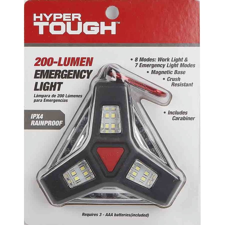 Hyper Tough 200-Lumen LED Emergency Roadside Light, Black