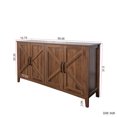 thumbnail image 4 of GZXS Farmhouse Sideboard Buffet Cabinet with 4 Doors & Adjustable Shelves, Perfect for Living Room, Bedroom, Office, Entryway - 59.06"L x 15.75"W x 31.5"H, Walnut, 4 of 7