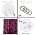 thumbnail image 4 of Pink Leopard Print Shower Curtain, Waterproof Shower Curtains for Bathroom, Retro Chic Abstract Animals Texture Washable Fabric Bathtub Curtain Set Bath Decor with 12 Hooks Extra Long 72"x96", 4 of 8